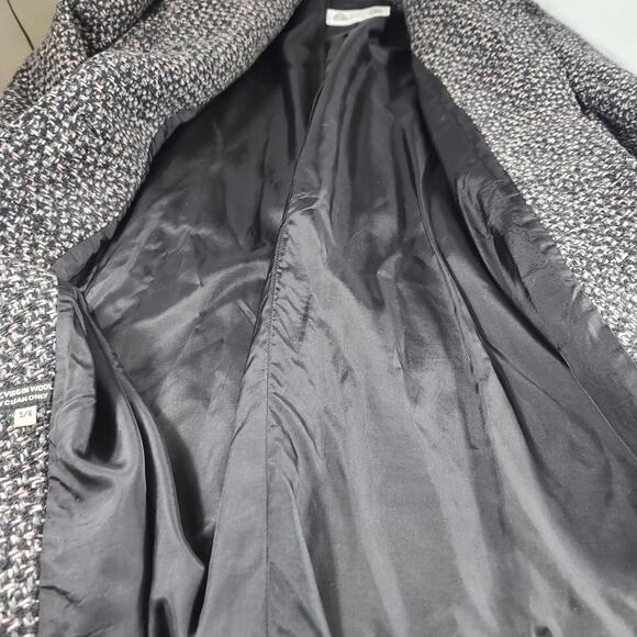 Saxton Hall Black White Pink Vintage Wool Tweed Full Length Lined Coat 5 / 6 - Picture 4 of 6